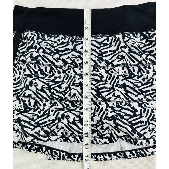 Lululemon Pace Rival Skirt II 4 Way Stretch Brushed Animal Whit Black 6 Reg EUC - Picture 2 of 8